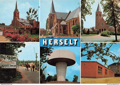 BELGIQUE - Groeten uit Herselt - Bonjour de Herselt - Ed FISA 169 1 - Multivue - Eglise - Animé - Carte Postale