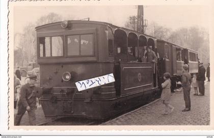 Hoeilaart 1957 : Arret & maneufres  : carte photo 1957 :     -    TRAM     (  voir scans )