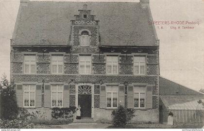 BELGIQUE - St Peeters Rhode - Postorij - Presbytère - porte - entrée - animé - Uitg K Tambeur - Carte postale ancienne