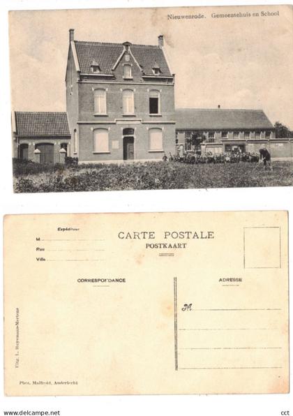Nieuwenroden  Kapelle-op-den-Bos    Gemeentehuis en School       Uitg Huysmans-Mertens Phot Malfroid Anderlecht