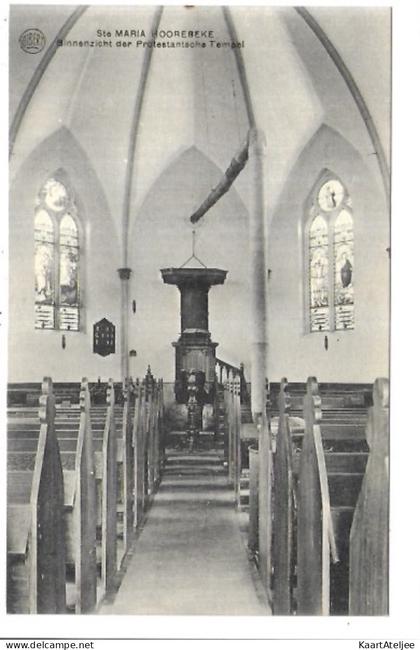 Ste-Maria-Hoorebeke - Binnenzicht der Protestantsche Tempel.