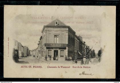 JETTE ST. PIERRE : Chaussée de Wemmel Rue de la Station -- obl. 1906