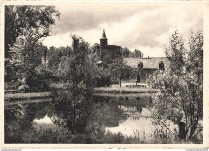BELGIQUE - Herchies - Château - Donjon féodal - Château fort - Ern Thill - EM - reflet - étang - royal - carte postale