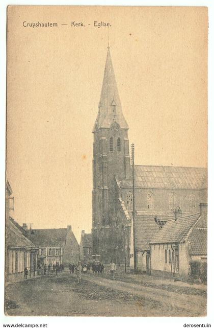 Cruyshautem - Kerk. - Eglise. [Eligius Sint-Eligiuskerk Kruishoutem Kruisem carte postale ancienne oude postkaart cpa]