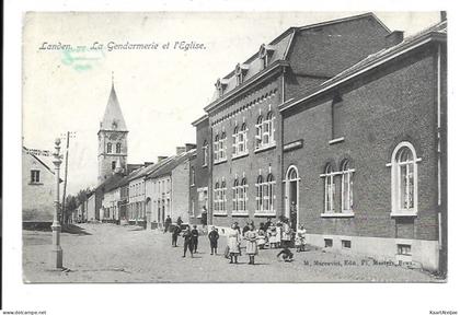 Landen - La Gendarmerie et l'Eglise.