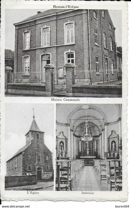 LANDEN. WALSHOUTEM.  HOUTAIN- L'EVEQUE. MAISON COMMUNALE. L'EGLISE.