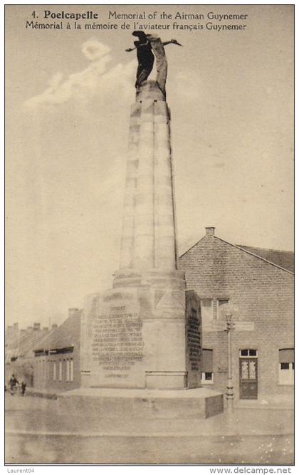 LANGEMARK. POELKAPELLE. MEMORIAL A LA MEMOIRE DE L'AVIATEUR FRANCAIS GUYNEMER.