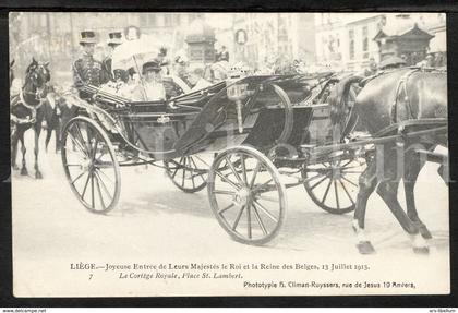 Postcard / ROYALTY / Belgique / België / roi Albert I / reine Elisabeth / joyeuse entrée famille royale / Liège / 1913