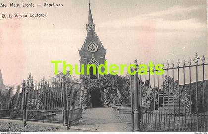 CPA SINTE STE MARIA LIERDE KAPEL VAN O L V VAN LOURDES  ( KAART SCHEEF GEKNIPT !! )