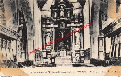 Intérieur de l'Eglise après la restauration de 1911-1912 - Loo - Lo-Reninge