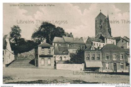 CPA  Lobbes  Entrée de l'escalier de l'Eglise.