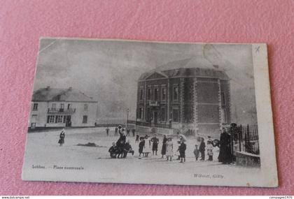 CPA - LOBBES - PLACE COMMUNALE ( TRES BELLE ANIMATION !! )