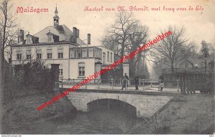 Kasteel van M. Dhondt met brug over de Ede - Maldegem