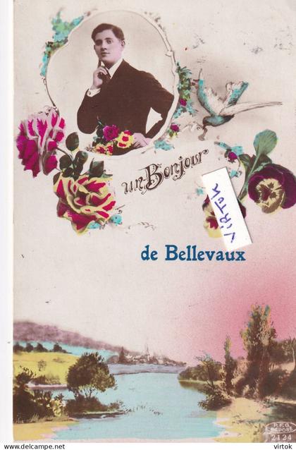 Bellevaux :  un bonjour    (  ecrit avec timbre )