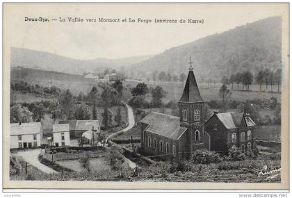 MANHAY.  HARRE.  DEUX-RYS. LA VALLEE VERS MORMONT ET LA FORGE. PENSION DE FAMILLE. ED. HAOT.