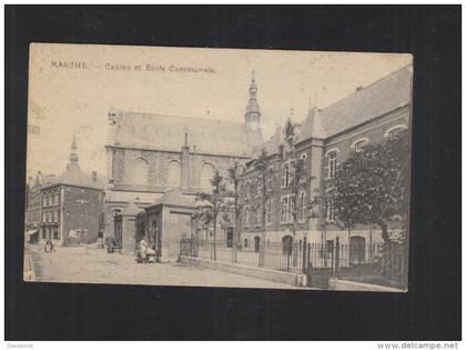Carte Postale Marche Casino et Ecole Communale 1917