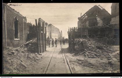 AK Messines, Zerstörte Strassenpartie