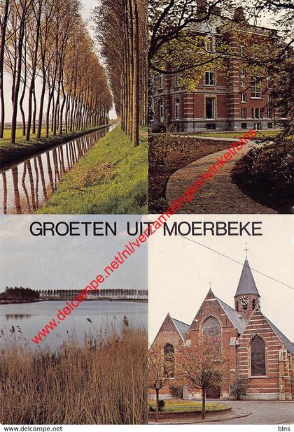 Groeten uit Moerbeke - gemeentehuis Eksaarde Dam - Moerbeke-Waas