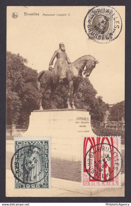 BELGIUM, Postcard, Brussels, Monument Léopold II