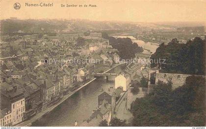 Namen Namur Belgie Citadel Samber Maas Flusstal Stadtpanorama Bruecke