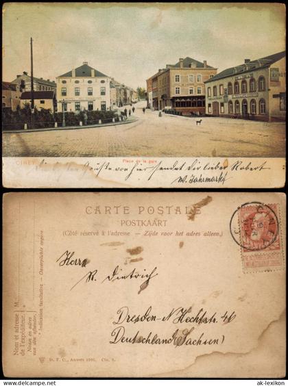 Postkaart Ciney Ciney Place de la Gare 1905
