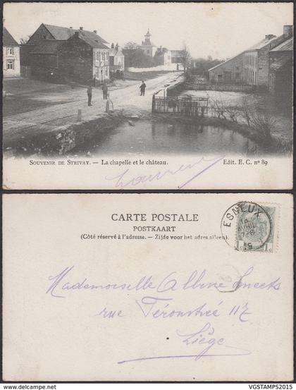 Belgique - CP - Souvenir de  Strivay " La chapelle et le château " (DD) DC1280