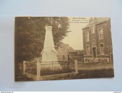 SAINT HADELIN Monument 1914 18 et Ecoles Communales Olne Carte Postale Postcard CP AK PK