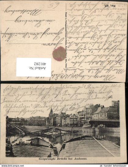 401282,Belgium Andenne Teilansicht Gesprengte Brücke