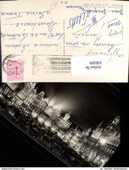 630269,Foto Ak Bruxelles Brüssel Grand Place la nuit Grote Markt bij nacht Belgium