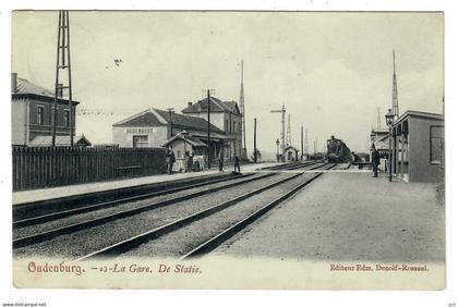 Oudenburg  La Gare - De Statie   Edit Edm Denolf-Rosseel n° 23    TRAIN VAPEUR LOCO VAPEUR