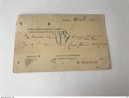 Pitthem  Pittem Bestelkaart Weduwe Veys-David  1897