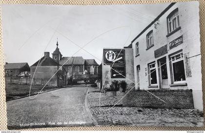Mont-St-André rue de la Montagne avec Alimentation Lido et pub St-Michel CP Smetz postée en 1970