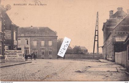 Ramillies : place de la station  (  ecrit 1923 avec timbre )