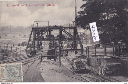 Quenast Rebecq Treuil sur les Quais CARRIERES (  ecrit 1908    avec timbre )