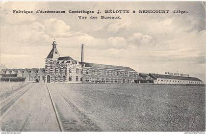 BELGIQUE - Remicourt - Fabrique d'écrémeuses Centrifuges J. Mélotte - Vue des Bureaux - Carte postale ancienne