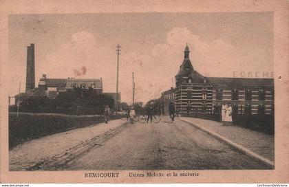 BELGIQUE - remicourt - usines melotte et la sucrerie - carte postale ancienne -
