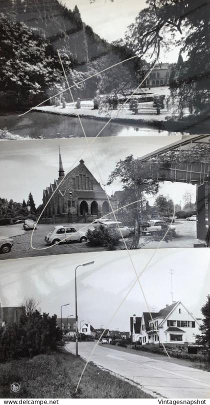 Rhode-St-Genèse St-Genesius-Rode kasteel, Bevrijdingslaan Kerk Fiat 500 VW COX 3x PK echte foto uitg Lots