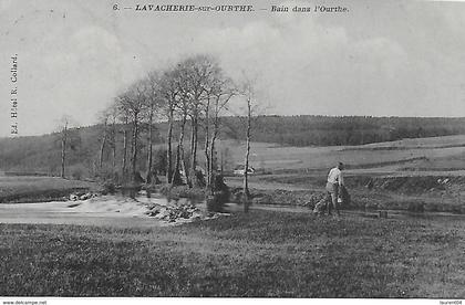 SAINTE-ODE. LAVACHERIE. BAIN DANS L'OURTHE