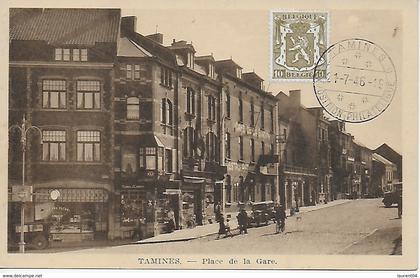 SAMBREVILLE. TAMINES.  PLACE DE LA GARE. BELLE ANIMATION