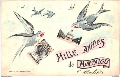 CPA  Carte postale Belgique Montaigu Mille amitiés de Montaigu 1901? VM66090ok