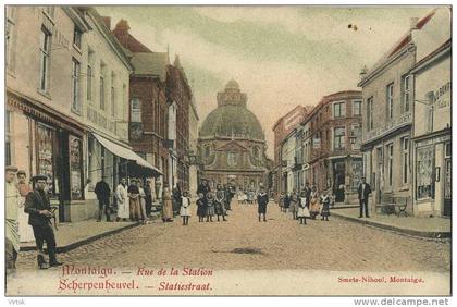 Scherpenheuvel : Statiestraat   ( geschreven 1909 met zegel )
