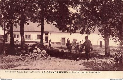 BELGIQUE - Tenneville - La Converserie - Restaurant Remacle - Publicité - vélos - animé - 3133 - Carte Postale Ancienne