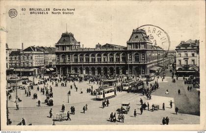 CPA Bruxelles Gare Du Nord Vrussels North Station