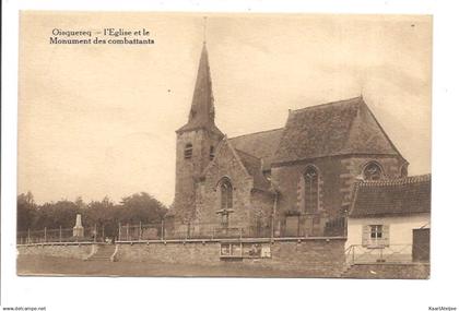 Oisquercq - L'Eglise et le Monument des combattants.