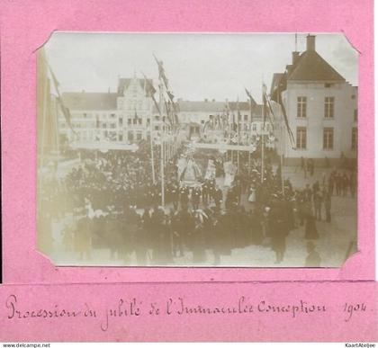 6 Albumine foto's - Turnhout - Procession du jubilé de Immaculée Conception 1904.
