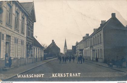 WAARSCHOOT  FOTOKAART   KERKSTRAAT  1919      2 SCANS