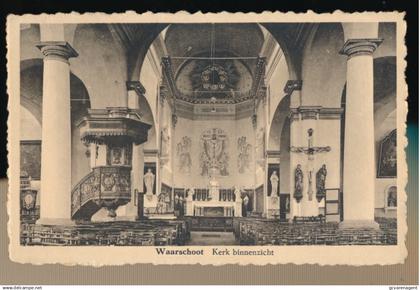 WAARSCHOOT     KERK BINNENZICHT