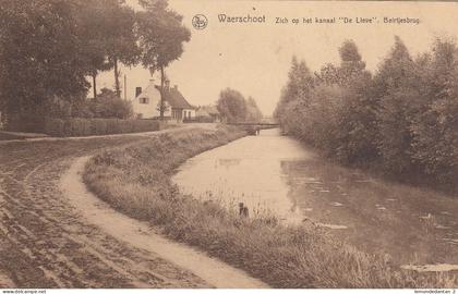 Waarschoot - Waerscjppt - Zicht op het kanaal "De Lieve" - Beirtjesbrug