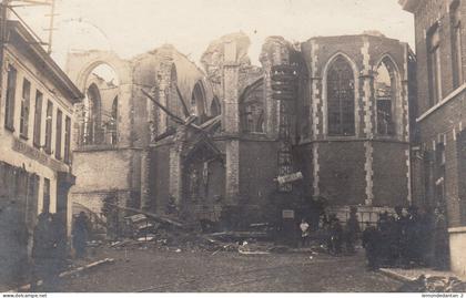Zomergem - Vernielde kerk na WO I - fotokaart