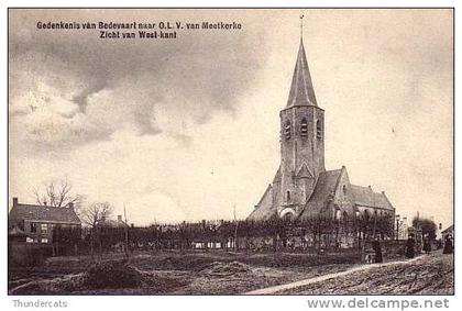 GEDENKENIS VAN BEDEVAART NAAR OLV VAN MEETKERKE ZICHT VAN WEST KANT UITG A WATTEYNE POTTERIEREI BRUGGE
